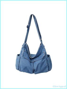 Denim Canvas Messenger Shoulder Bag Crossbody Tote Unisex